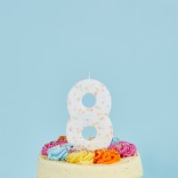 Giant Sprinkle Number '8' Candle