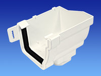 Wavin White Stormline Gutter Stopend Outlet Right Hand T9808W