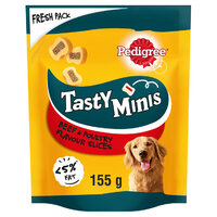 Pedigree Tasty Minis Chewy Slices - Beef & Poultry 155g x 8