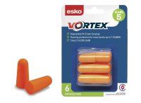 Esko Vortex Earplugs Orange Uncorded 6 Pack