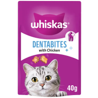 Whiskas Dentabites Cat Treats with Chicken 6x40g