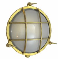 SOLID BRASS CIRCULAR BULKHEAD OUTDOOR NAUTICAL SHIP BATHROOM PUB 