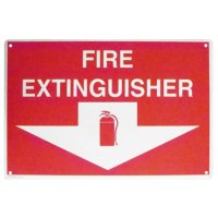 Fire Extinguisher w/Arrow, 12"W x 8"H, Rigid  Plastic