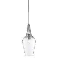 ***DISC***WHISK PENDANT CHROME TRIM AND CLEAR GLASS