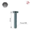 Hexagon Head Bolt DIN933 M8x20 Steel Zinc-Plated 8.8