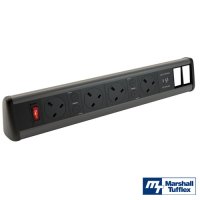 Marshall-Tufflex 4 Gang Power, 2 x USB & 2 x Data Cut-Outs Desktop Module