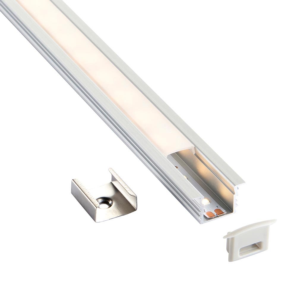 Saxby Rigel Recessed 2Mtr Aluminium Profile/Extrusion Silver