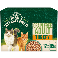 James Wellbeloved Adult Cat Grain Free Turkey in Gravy Pouches 12x85gm DS47K