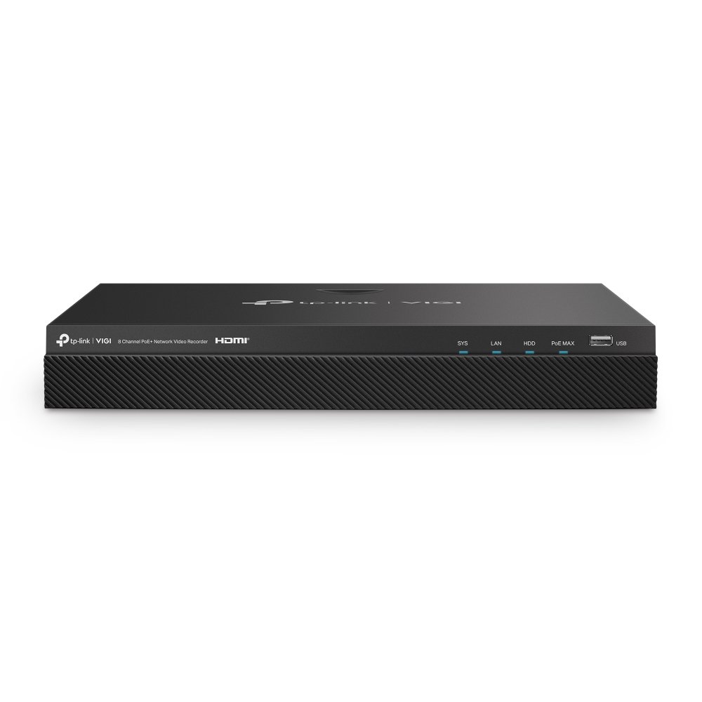 TP-Link VIGI NVR2008H-8MP 8 channel PoE+ network video recorder front view