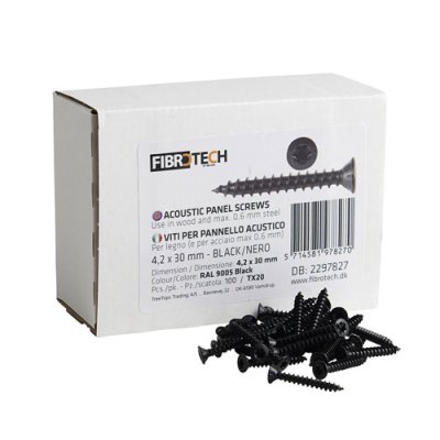 Fibrotech Panel Screws 4.2x30mm - Black (100)