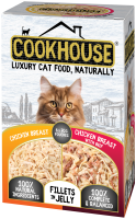COOKHOUSE Luxury Cat Pouch Fillets in Jelly Chicken 70g 6pk x 6