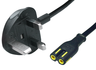 UK Plug Power cord to Figure 8 connector 1 metre long