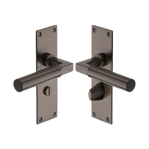 BAU7330-MB - Heritage Brass Door Handle for Bathroom Bauhaus Design Matt Bronze Finish