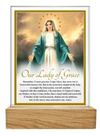 Glass Plaque/Wood Base/Miraculous   (32455)