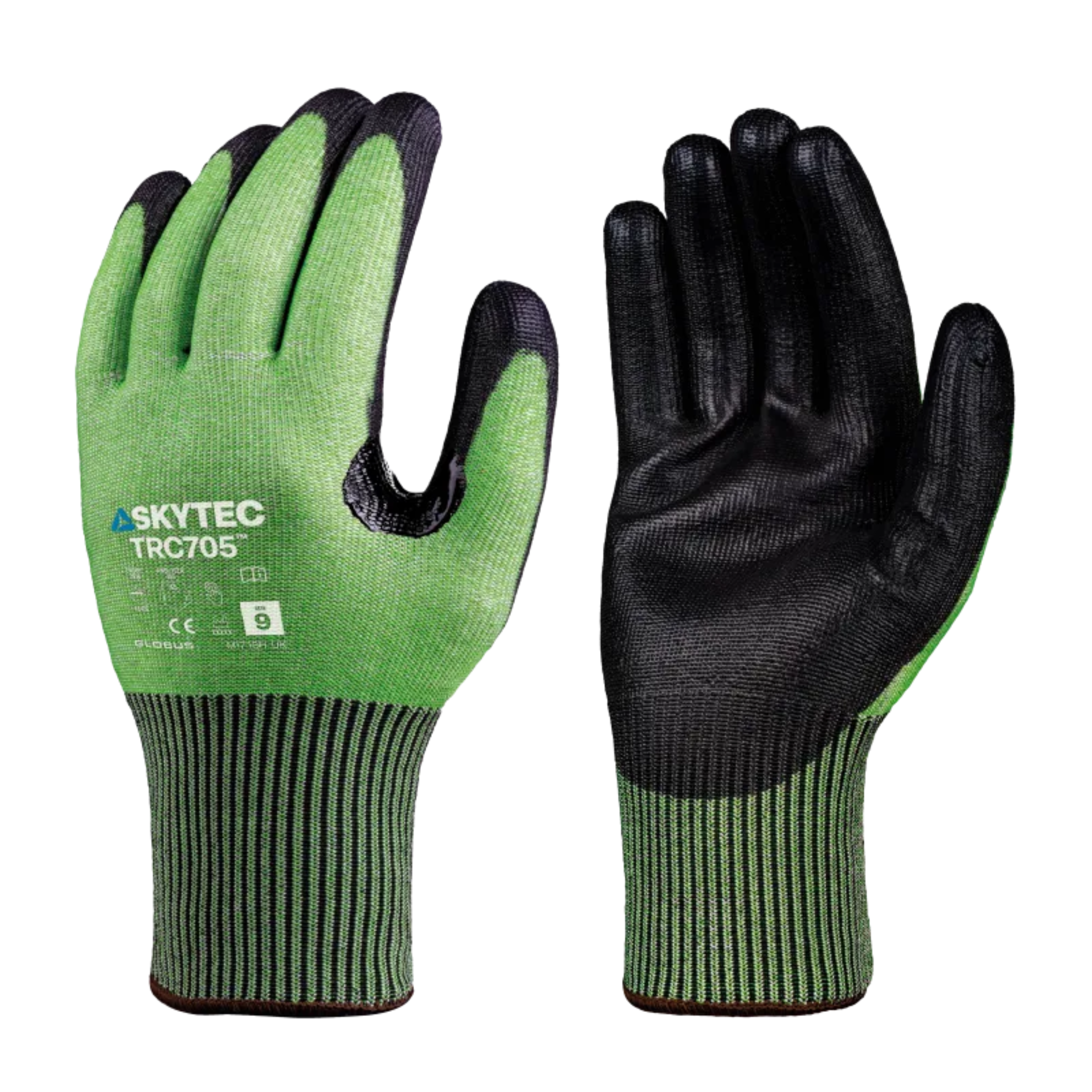 Skytec TRC705 Cut E Glove, Green/Black