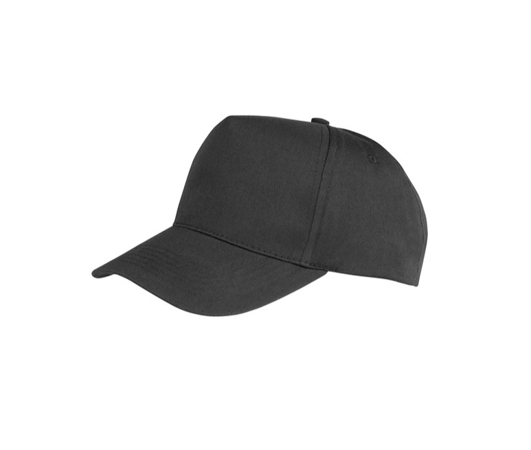 Cap 5 panel Printers Black - Each