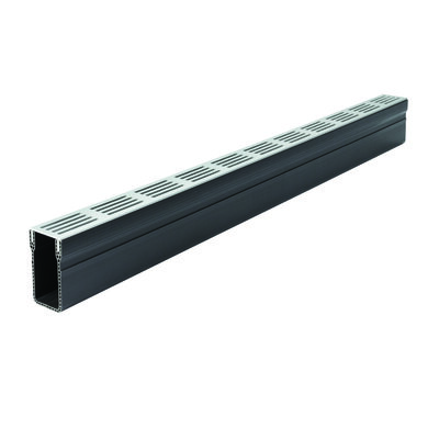 Aco Threshold Drain 1m Silver Aluminium Grating 19000