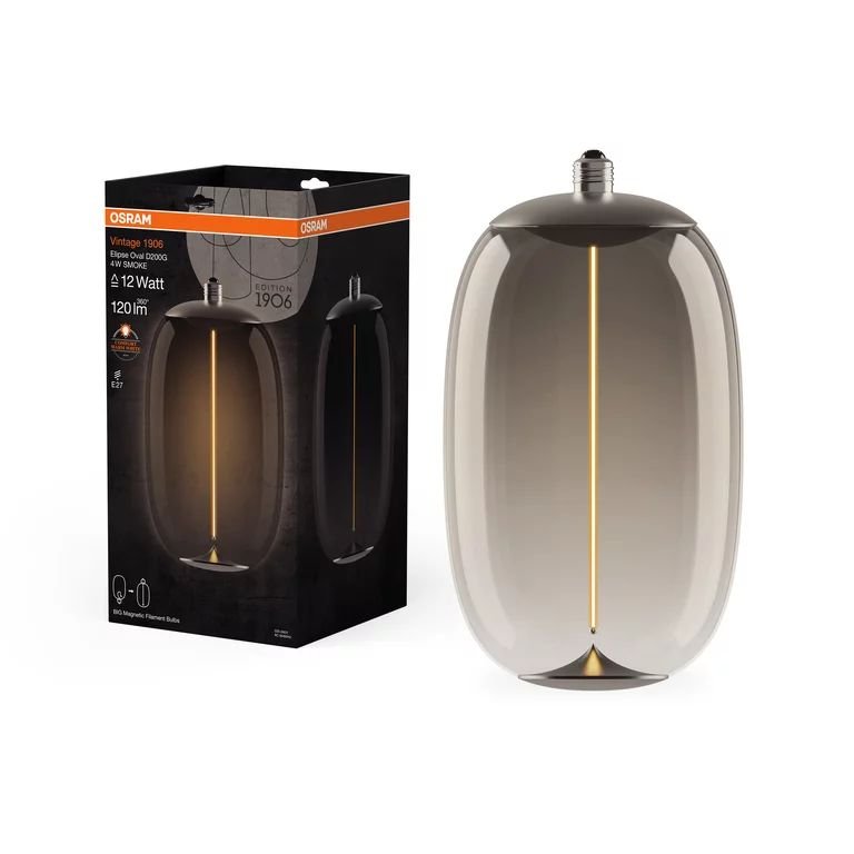 Ledvance Vintage 1906 Oval 12 Filament Magnetic 4W 818 Smoke E27