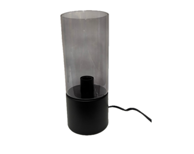 Toongabbie Smoke Glass Cylinder Touch Lamp Black