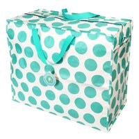 Zipped Shopper Bag Turquoise on Cream Spotlight