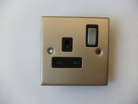 13A 1 Gang SP Switch Socket INGOT Satin Chrome