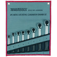 Spanner Set Rev Ratchet Combn Mm 8Pcs