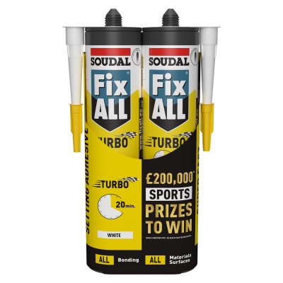 Soudal Fix ALL Turbo Sealant Adhesive 290ml White Duo Promotion Pack