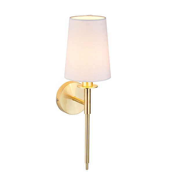 Endon Satin Brass Plated Wall Light With White Shade