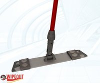 FLAT MOP HOLDER VELCRO METAL 40cm & STEEL HANDLE RED