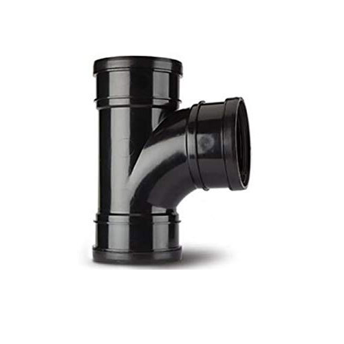 Soil Tee 4" Black Triple Socket