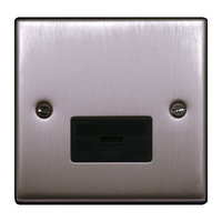 FEP Low Profile Satin Chrome 13A Fused Spur Black Insert Chrome Switch | LV0801.0015