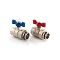Inta 1" Blue / Red Isolating Ball Valve (Pairs) UFHBBVPR