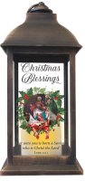 Lantern Bronze Finish/Nativity/Led Candle  (84696)
