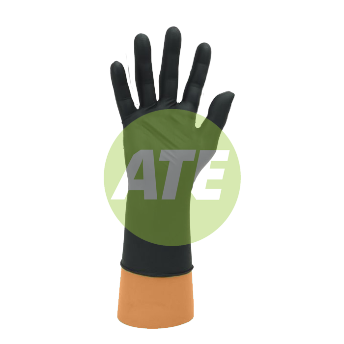 POWDER-FREE HD BLACK NITRILE DIAMOND GLOVES XL (X100)