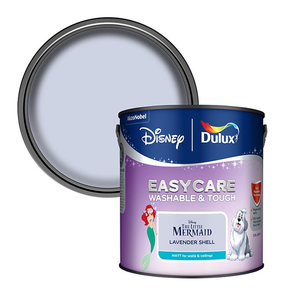 Dulux Easycare The Little Mermaid Lavender Shell 2.5L Paint Tin & Colour Swatch
