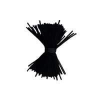 Chenille Pipe Cleaners - Black 15cm - 50 piece
