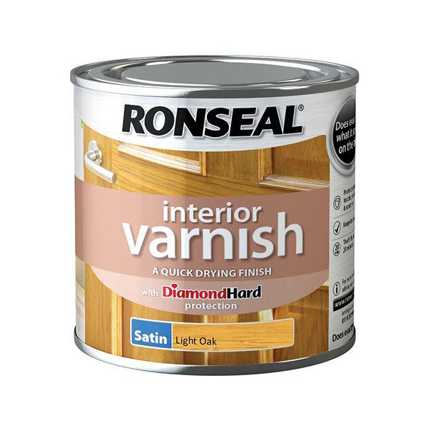 Ronseal Interior Varnish Light Oak 250ml Tin