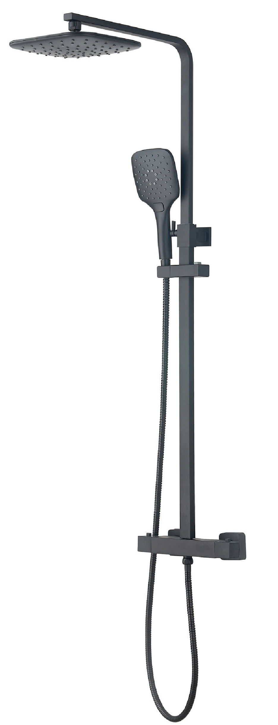ROMA THERMO BAR VALVE C/W SHOWER KIT BLACK (NIKO)