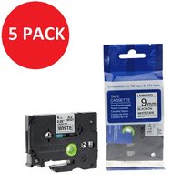 Compatible Brother TZE 221 Black on white 9mm x 8m Pack of 5