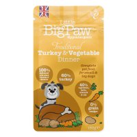 Little Big Paw Wet Dog Pouch Small Breed Traditional Turkey & Veg Dinner 8x150g