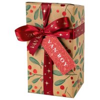 Deluxe ballotin of Belgian milk chocolates with menu tag - 8 x 225g