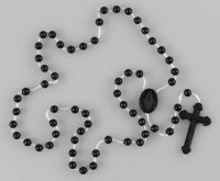 Plastic Corded Rosary - Black (59991)