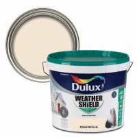 Weathershield Magnolia Colour Swatch & 10L Paint Bucket