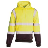 Hi Vis 2 Tone Hooded Sweatshirt, Yellow/Navy