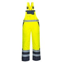 PORTWEST WATERPROOF LINED CONTRAST BIB & BRACE