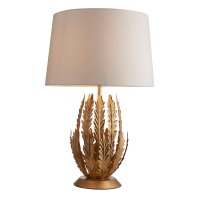 DELPHINE GOLD LEAF TABLE LAMP WITH IVORY SHADE E27