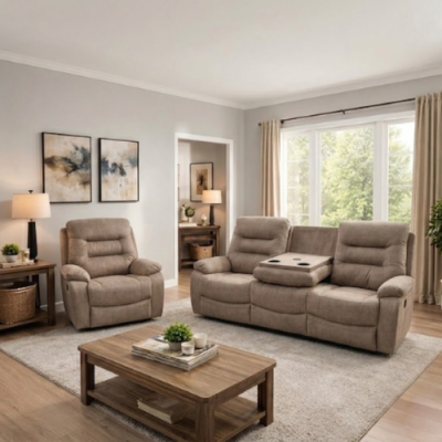 Ash 3RR + 1R + 1R Electric Luxury Recliner Bundle - Brown