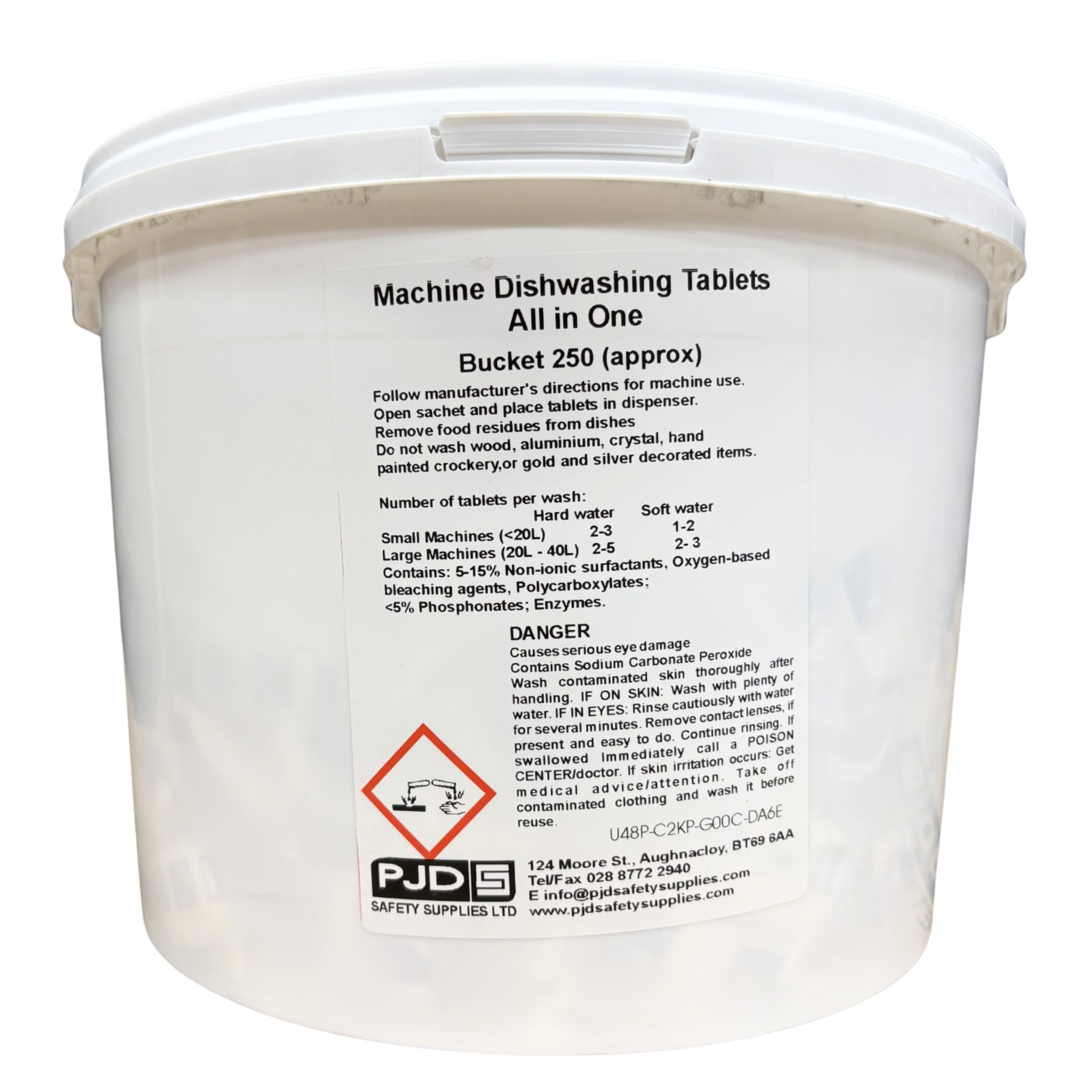 Machine Dishwashing Tablets All in One, 250 Tub