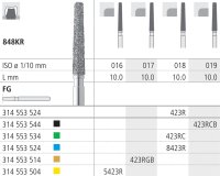 Intensiv SA Medium Long Tapered Diamond Rounded Edge Bur - 6pk Size 018 - DMI Dental Supplies Ireland - Next Day Delivery