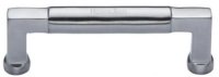 C0312 101-SC - Heritage Brass Cabinet Pull Bauhaus Design 101MM CTC Satin Chrome Finish